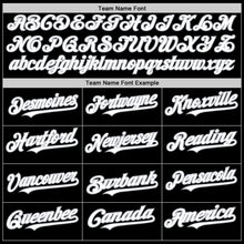 Load image into Gallery viewer, Custom Black White-Gray Bomber Full-Snap Varsity Letterman Hoodie Jacket