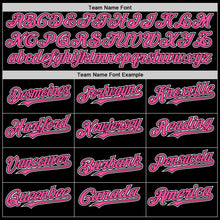 Load image into Gallery viewer, Custom Black Pink-White Bomber Full-Snap Varsity Letterman Hoodie Jacket