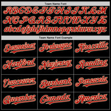 Load image into Gallery viewer, Custom Black Red-Cream Bomber Full-Snap Varsity Letterman Hoodie Jacket