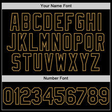 Load image into Gallery viewer, Custom Black Old Gold Bomber Full-Snap Varsity Letterman Hoodie Jacket