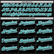 Load image into Gallery viewer, Custom Black Teal-White Bomber Full-Snap Varsity Letterman Two Tone Hoodie Jacket