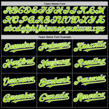 Load image into Gallery viewer, Custom Black Neon Green-White Bomber Full-Snap Varsity Letterman Two Tone Hoodie Jacket