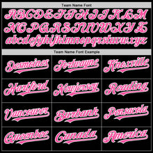 Load image into Gallery viewer, Custom Black Pink-White Bomber Full-Snap Varsity Letterman Two Tone Hoodie Jacket