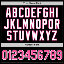 Load image into Gallery viewer, Custom Black Pink-White Bomber Full-Snap Varsity Letterman Two Tone Hoodie Jacket