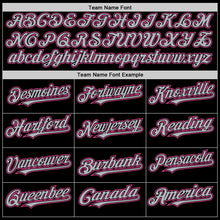 Load image into Gallery viewer, Custom Black Gray-Pink Bomber Full-Snap Varsity Letterman Two Tone Hoodie Jacket