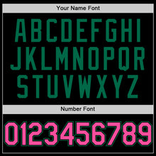 Load image into Gallery viewer, Custom Black Pink-Kelly Green Bomber Full-Snap Varsity Letterman Two Tone Hoodie Jacket