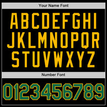 Load image into Gallery viewer, Custom Black Kelly Green-Gold Bomber Full-Snap Varsity Letterman Two Tone Hoodie Jacket