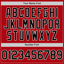 Load image into Gallery viewer, Custom Red Black-White Bomber Full-Snap Varsity Letterman Hoodie Jacket