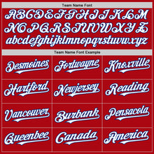 Load image into Gallery viewer, Custom Red White-Royal Bomber Full-Snap Varsity Letterman Hoodie Jacket