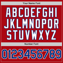 Load image into Gallery viewer, Custom Red Royal-White Bomber Full-Snap Varsity Letterman Two Tone Hoodie Jacket