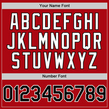 Load image into Gallery viewer, Custom Red Black-White Bomber Full-Snap Varsity Letterman Two Tone Hoodie Jacket