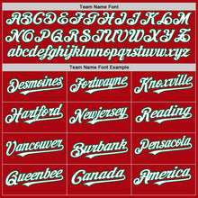 Load image into Gallery viewer, Custom Red White-Kelly Green Bomber Full-Snap Varsity Letterman Two Tone Hoodie Jacket