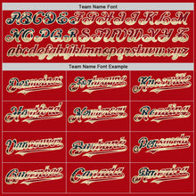 Load image into Gallery viewer, Custom Red Vintage USA Flag-Cream Bomber Full-Snap Varsity Letterman Two Tone Hoodie Jacket