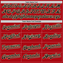 Load image into Gallery viewer, Custom Red Black-Cream Bomber Full-Snap Varsity Letterman Two Tone Hoodie Jacket