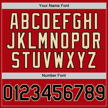 Load image into Gallery viewer, Custom Red Black-Cream Bomber Full-Snap Varsity Letterman Two Tone Hoodie Jacket