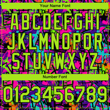 Load image into Gallery viewer, Custom Graffiti Pattern Neon Green-Black Splash 3D Bomber Full-Snap Varsity Letterman Hoodie Jacket
