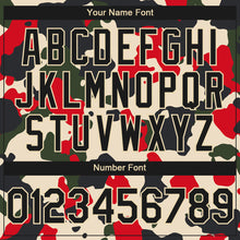 Load image into Gallery viewer, Custom Camo Black-Cream 3D Bomber Full-Snap Varsity Letterman Salute To Service Hoodie Jacket