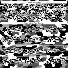 Load image into Gallery viewer, Custom Camo Black-White 3D Bomber Full-Snap Varsity Letterman Salute To Service Hoodie Jacket