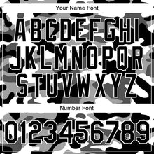 Load image into Gallery viewer, Custom Camo Black-White 3D Bomber Full-Snap Varsity Letterman Salute To Service Hoodie Jacket