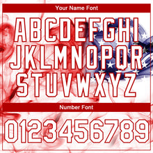 Load image into Gallery viewer, Custom White Red-Royal American Flag Fashion 3D Bomber Full-Snap Varsity Letterman Hoodie Jacket