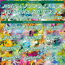 Load image into Gallery viewer, Custom Graffiti Pattern White-Kelly Green Splash 3D Bomber Full-Snap Varsity Letterman Hoodie Jacket