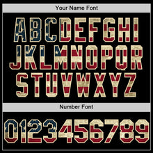 Load image into Gallery viewer, Custom Black Vintage USA Flag Olive-Cream Bomber Full-Snap Varsity Letterman Two Tone Lapel Collar Byron Jacket