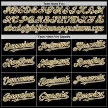 Load image into Gallery viewer, Custom Black Camo Olive-Cream Bomber Full-Snap Varsity Letterman Two Tone Lapel Collar Byron Jacket