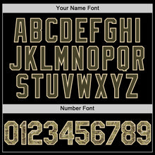 Load image into Gallery viewer, Custom Black Camo Olive-Cream Bomber Full-Snap Varsity Letterman Two Tone Lapel Collar Byron Jacket