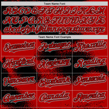 Load image into Gallery viewer, Custom Red Black-White Abstract Color Blocks Fragment Art 3D Pattern Design Bomber Full-Snap Varsity Letterman Hoodie Jacket