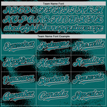 Load image into Gallery viewer, Custom Teal Black-White Abstract Color Blocks Fragment Art 3D Pattern Design Bomber Full-Snap Varsity Letterman Hoodie Jacket