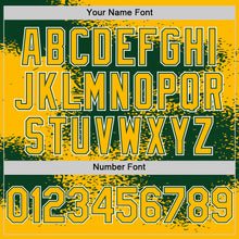 Load image into Gallery viewer, Custom Gold Green-White Abstract Color Blocks Fragment Art 3D Pattern Design Bomber Full-Snap Varsity Letterman Hoodie Jacket