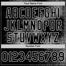 Load image into Gallery viewer, Custom Black White Abstract Network 3D Pattern Design Bomber Full-Snap Varsity Letterman Hoodie Jacket