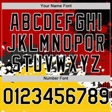 Load image into Gallery viewer, Custom Red Black-Gold Abstract Splash Grunge Art 3D Pattern Design Bomber Full-Snap Varsity Letterman Hoodie Jacket