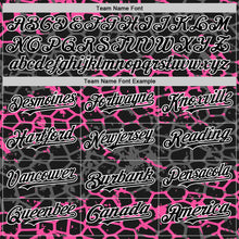 Load image into Gallery viewer, Custom Black Pink-White Abstract Network 3D Pattern Design Bomber Full-Snap Varsity Letterman Hoodie Jacket