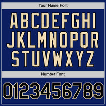 Load image into Gallery viewer, Custom Royal Black-Cream Bomber Full-Snap Varsity Letterman Hoodie Jacket