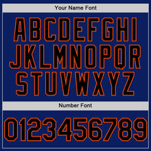 Load image into Gallery viewer, Custom Royal Black-Orange Bomber Full-Snap Varsity Letterman Hoodie Jacket