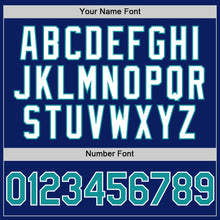 Load image into Gallery viewer, Custom Royal Teal-White Bomber Full-Snap Varsity Letterman Hoodie Jacket