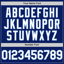 Load image into Gallery viewer, Custom Royal White-Light Blue Bomber Full-Snap Varsity Letterman Hoodie Jacket