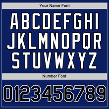 Load image into Gallery viewer, Custom Royal Black-White Bomber Full-Snap Varsity Letterman Hoodie Jacket