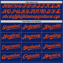 Load image into Gallery viewer, Custom Royal Orange Bomber Full-Snap Varsity Letterman Hoodie Jacket