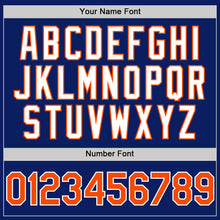 Load image into Gallery viewer, Custom Royal Orange-White Bomber Full-Snap Varsity Letterman Two Tone Hoodie Jacket