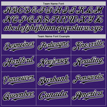 Load image into Gallery viewer, Custom Purple Black-White Bomber Full-Snap Varsity Letterman Two Tone Hoodie Jacket