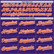 Load image into Gallery viewer, Custom Purple Orange-White Bomber Full-Snap Varsity Letterman Two Tone Hoodie Jacket