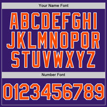 Load image into Gallery viewer, Custom Purple Orange-White Bomber Full-Snap Varsity Letterman Two Tone Hoodie Jacket