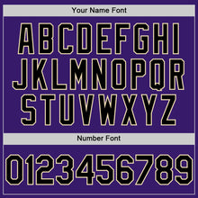 Load image into Gallery viewer, Custom Purple Black-Cream Bomber Full-Snap Varsity Letterman Two Tone Hoodie Jacket