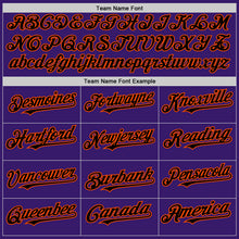 Load image into Gallery viewer, Custom Purple Black Cream-Orange Bomber Full-Snap Varsity Letterman Two Tone Hoodie Jacket