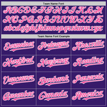 Load image into Gallery viewer, Custom Purple Pink-White Bomber Full-Snap Varsity Letterman Two Tone Hoodie Jacket