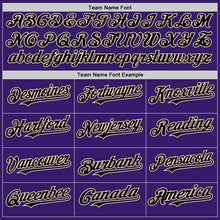 Load image into Gallery viewer, Custom Purple Black-Cream Bomber Full-Snap Varsity Letterman Two Tone Hoodie Jacket