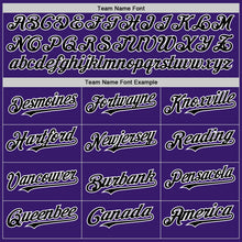 Load image into Gallery viewer, Custom Purple Black-White Bomber Full-Snap Varsity Letterman Two Tone Hoodie Jacket