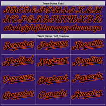 Load image into Gallery viewer, Custom Purple Black-Orange Bomber Full-Snap Varsity Letterman Two Tone Hoodie Jacket